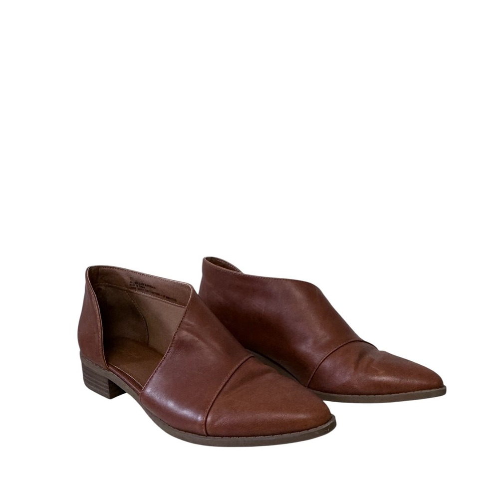 Universal Thread Womens Cognac Brown Pointed Toe Side Cutout Ankle Booties 7.5